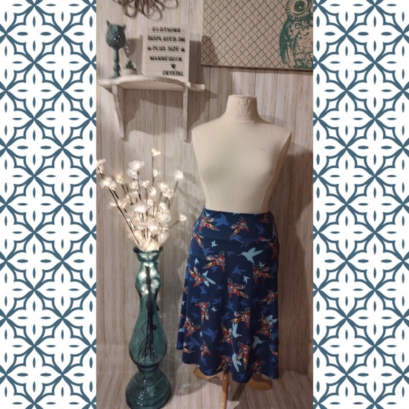Azure LuLaRoe Hummingbird Skirt - Picture 2 of 5